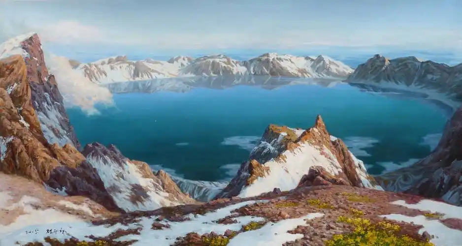 【朝鲜画】白头山天池