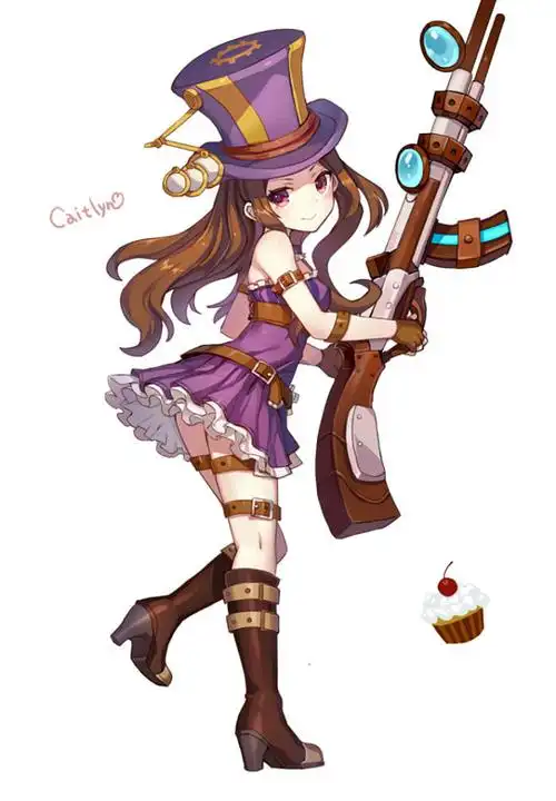 caitp站二次元插画少女头像手绘英雄联盟lol皮城女警凯特琳
