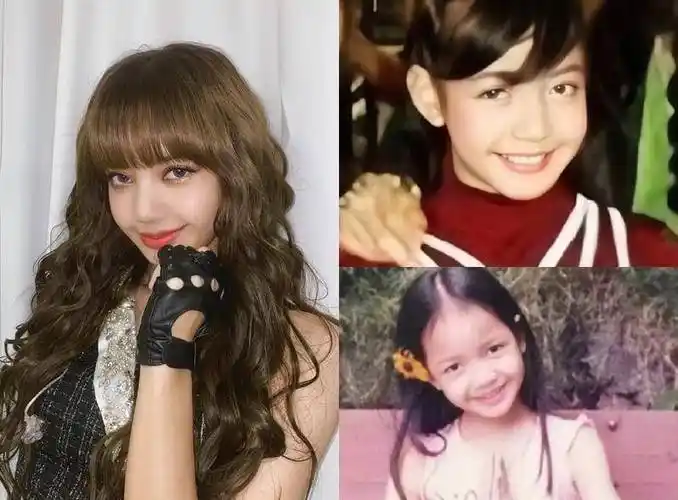 lisa的五官非常鲜明,小时候lisa的招牌大眼睛就非常吸睛,而且照片中