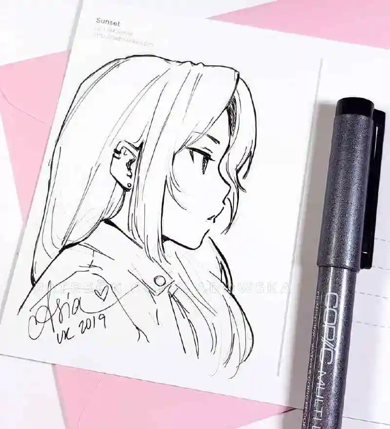 主页 美术作品 铅笔画  初学者应该多准备一些动漫人物线稿临摹图,ins