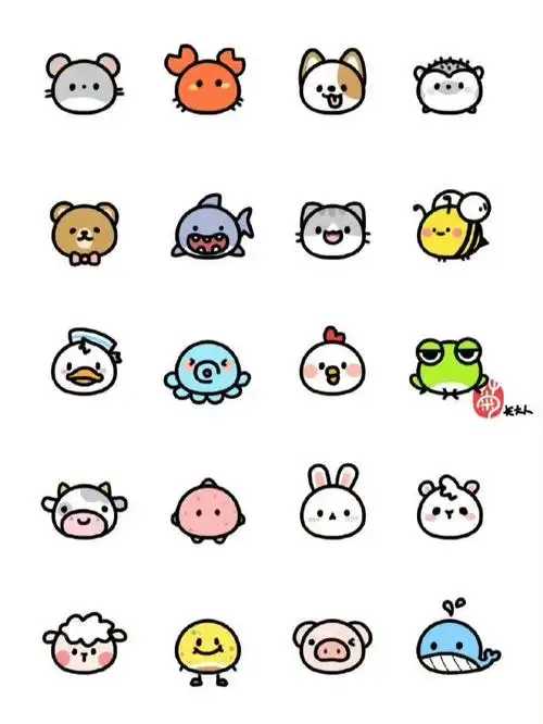 706期q萌系画风,用一个圆画一堆小可爱