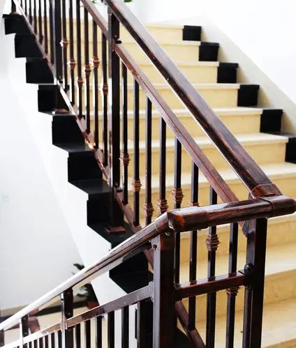 句容室外锌钢家用楼梯定制扶手-室内中式锌钢楼梯扶手防护围栏-258jit