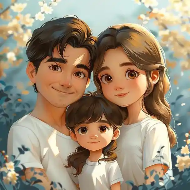 亲子头像|三口之家一个女儿专属头像