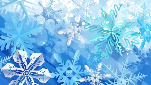 淡蓝色唯美雪花高清桌面壁纸