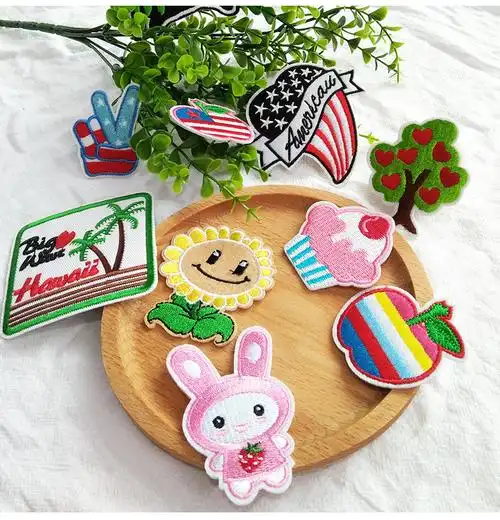 羽绒服补丁贴卡通衣服贴补丁贴服缝补裤子破洞时尚图案贴布绣刺绣儿童