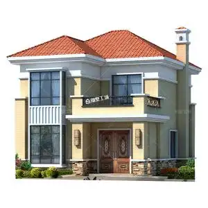 2230新款网红二层小户型自建别墅设计图纸新农村房屋两间简单欧式