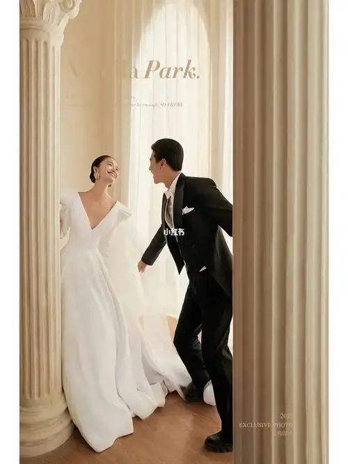 光影魅力十足的大气欧式室内婚纱照