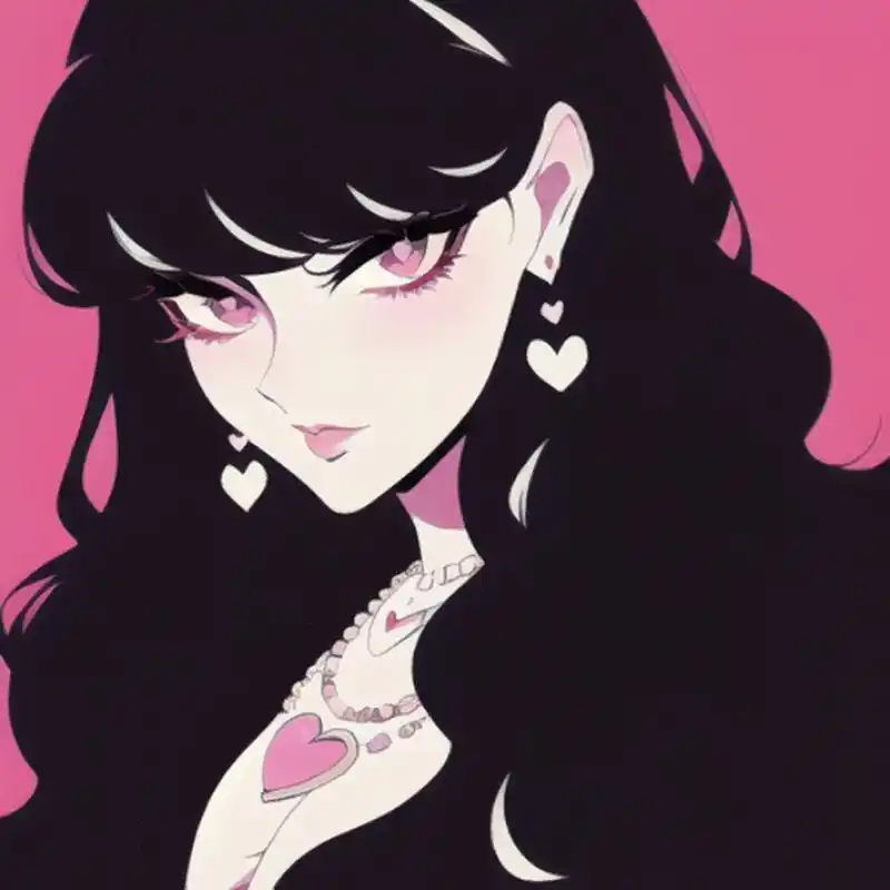 【ai绘图】女生头像|黑发 卷发 心| 关键词都在最后一张图.