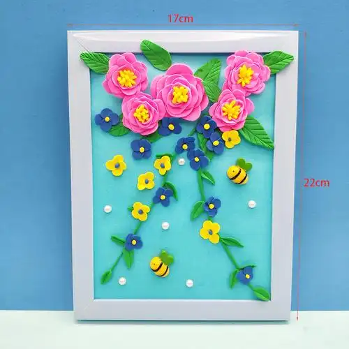 超轻粘土diy相框材料包儿童黏土手工创意立体画彩橡皮泥礼物套装