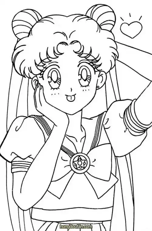 8张夏日祭美少女漫画公主涂色二次元涂色图片下载 | 红豆饭小学生简笔