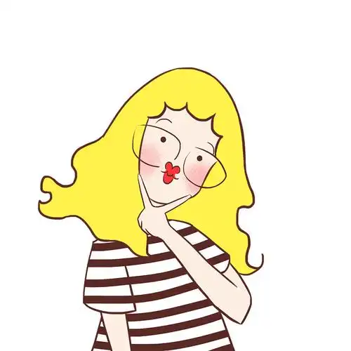 嘟嘟嘴女孩可爱头像插画图片