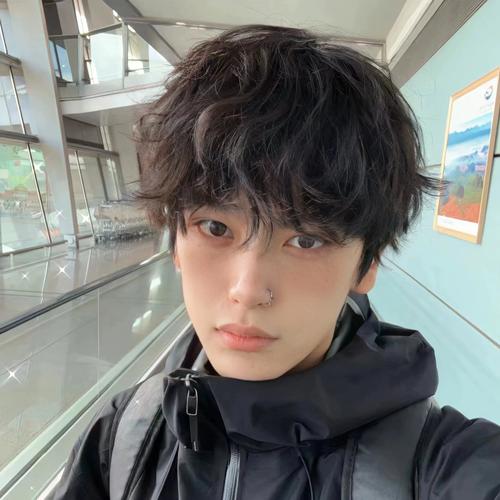 假发羊毛碎盖!式时尚日常短卷帅气黑色微分卷发男生头套假全男士