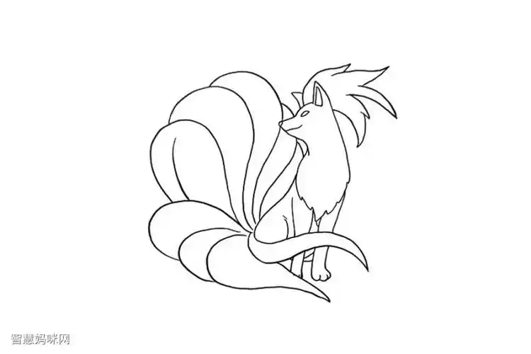 漂亮的九尾狐怎么画