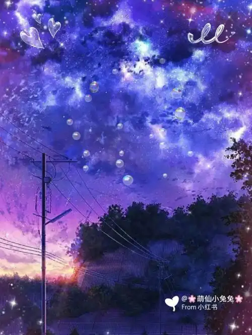 蓝色系星空背景图