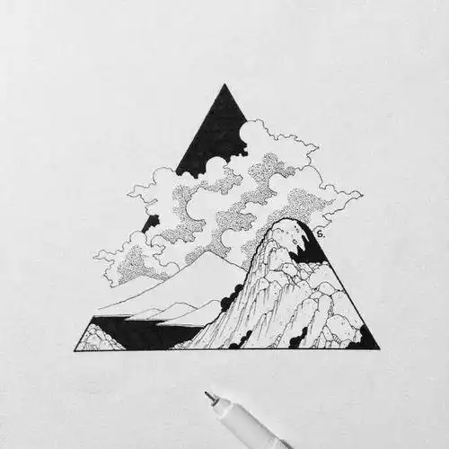 创意手绘黑白风景小画,喜欢就动手画一画!