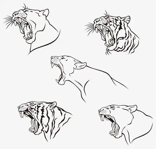 张嘴的豹子矢量