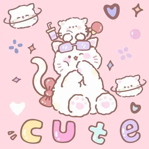 卡通可爱可爱猫猫咪行李箱贴纸旅行箱笔记本电脑拉杆箱墙壁笔记本炫彩