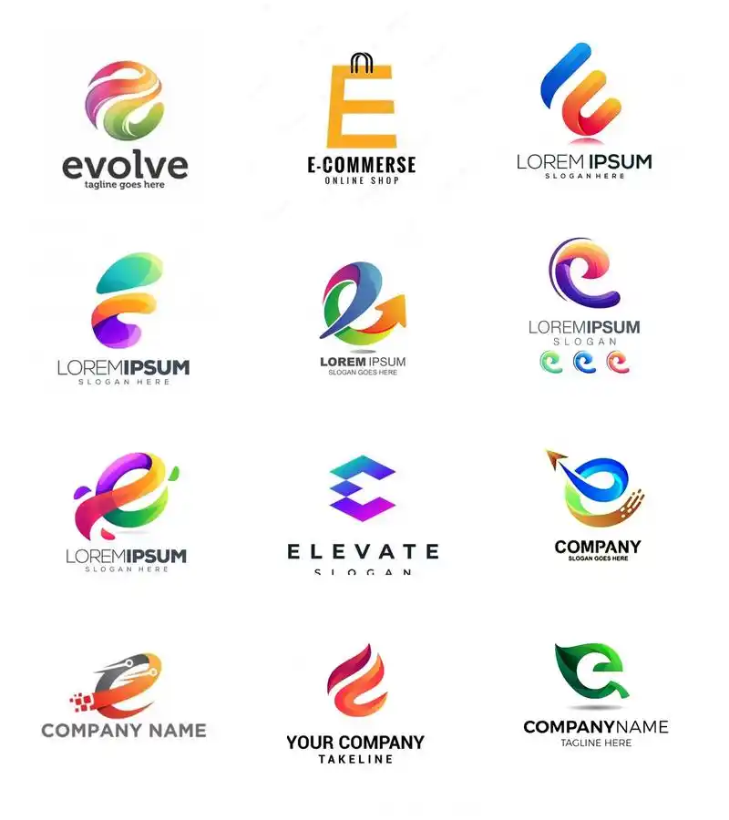 字母e的上百种变形参考干货.设计是生活的语言,以色彩和形状为 - 抖音