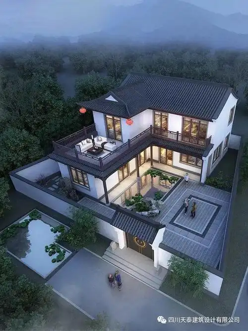 这款别墅外观效果很贵气,为二层结构设计.