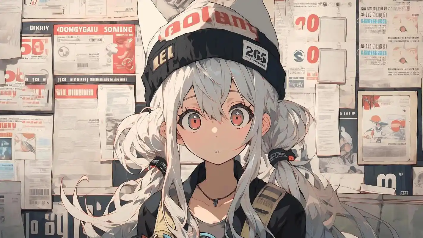 4k高清电脑壁纸.报纸女孩系列来袭#二次元 #电脑桌面 #高 - 抖音