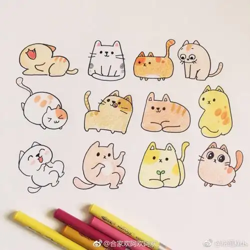 手绘小动物 可爱 简笔画 猫咪手绘 柴犬手绘… - 堆糖,美图壁纸兴趣社