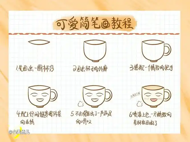 day10可爱简笔画教程6步拥有个精致的茶杯