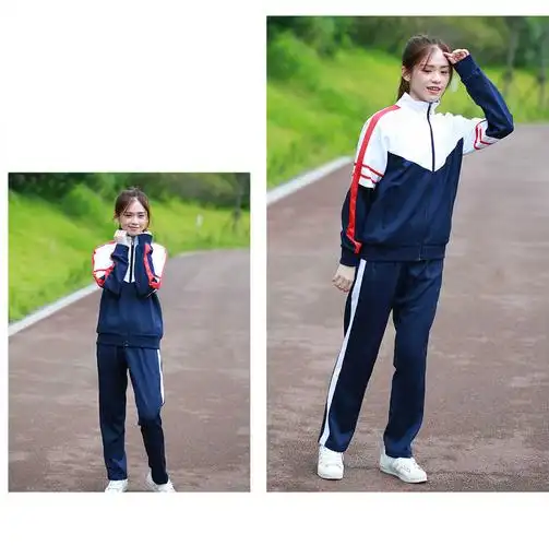 支持国货鸿星尔克季初中生校服套装三件套中学生高中生宽松班服长袖
