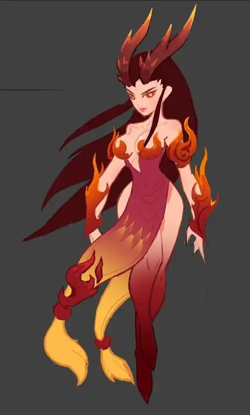火女(皮肤造型)美术草图设定