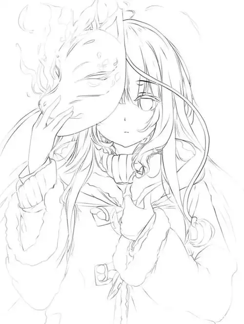 二次元手绘线稿 有喜欢手绘的吗