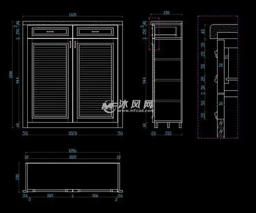 11款欧式成品鞋柜设计 - cad建筑图纸 - 沐风网