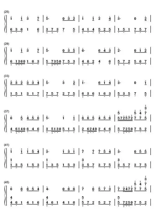 终身美丽简谱乐谱