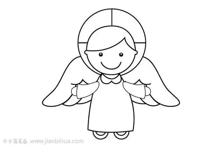 小天使简笔画天使简笔画怎么画图解位置艺考-儿童画-儿童画画-简笔画