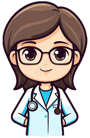 可爱女医生q版人物卡通插画免抠png元素