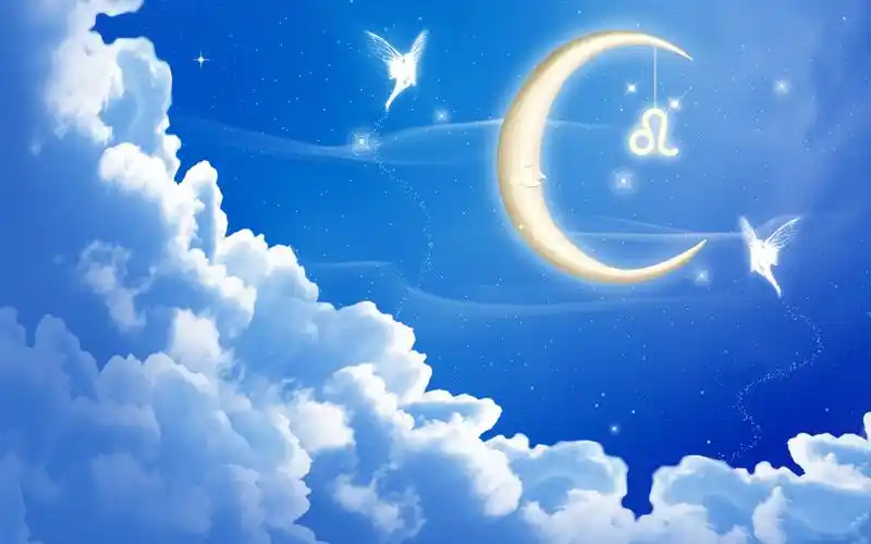 简洁星座标志狮子座梦幻高清桌面壁纸