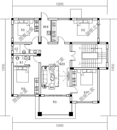 130平米新农村自建房屋施工建筑图纸及效果图_三层别墅设计图_图纸之