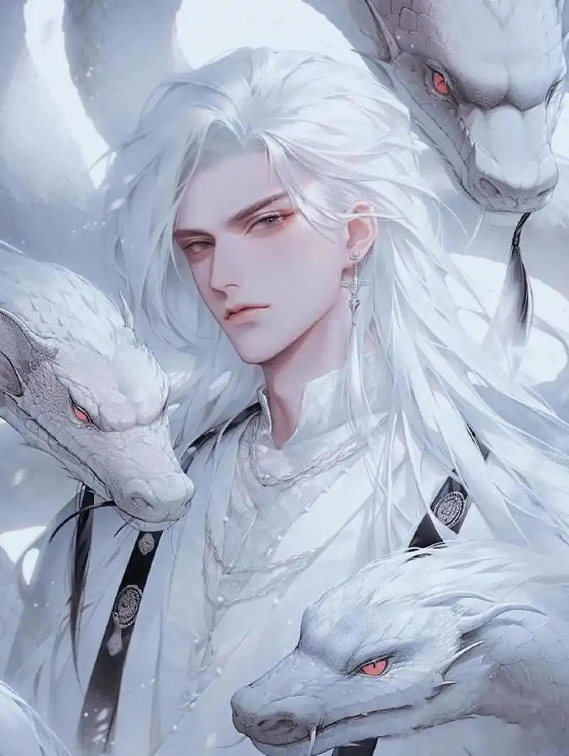 古风"蛇神"白衣少年头像 676767 #古风插画# #古风小分队