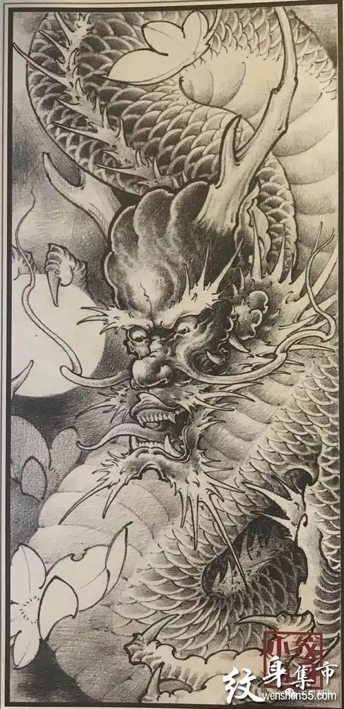 花臂纹身,花臂纹身手稿图案