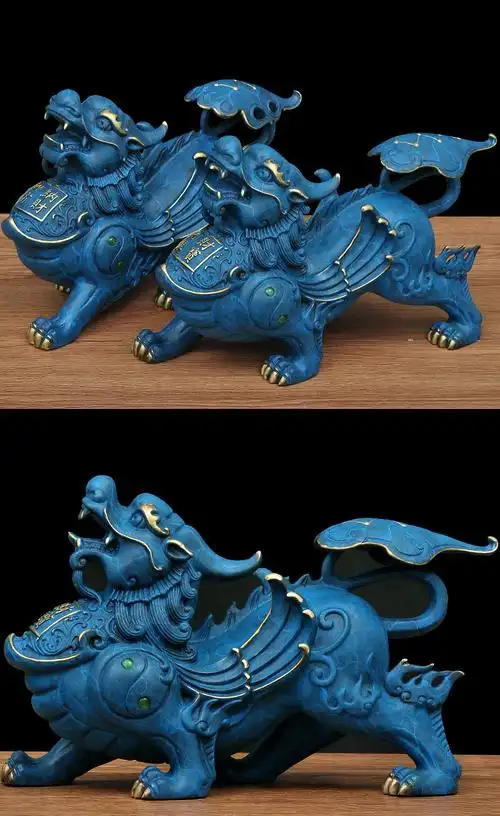 冰裂蓝 6寸七星貔貅四方纳财yx【图片 价格 品牌 报价】-京东