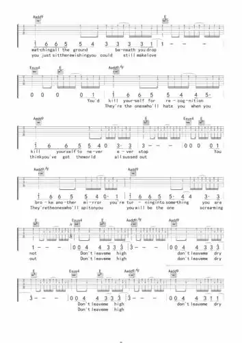 radiohead-high and dry吉他谱【高清版】(2)