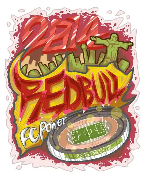 红牛t恤涂鸦 字体风格|插画|涂鸦/潮流|lionisready - 原创作品 - 站