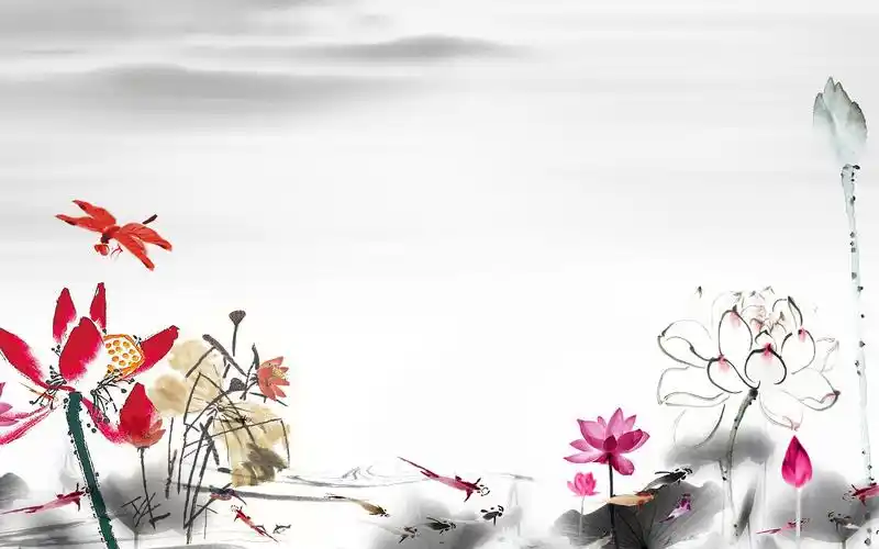 荷花水墨画,高清图片,电脑桌面-壁纸族