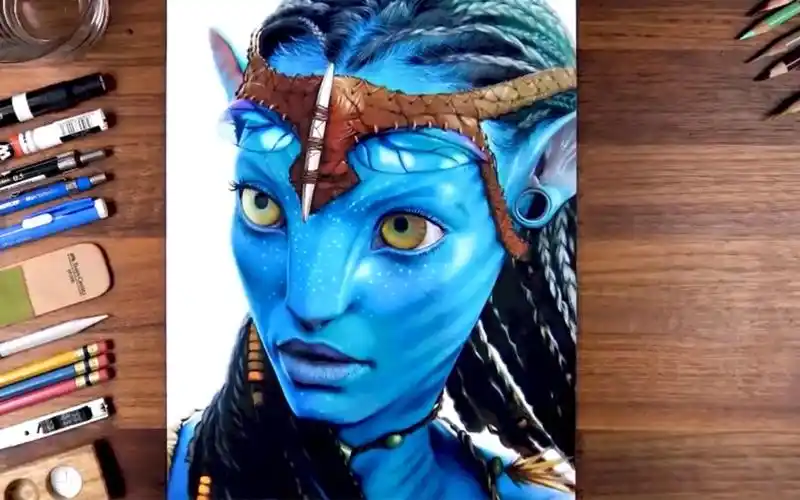 彩铅卡通动漫人物手绘-极致光感阿凡达