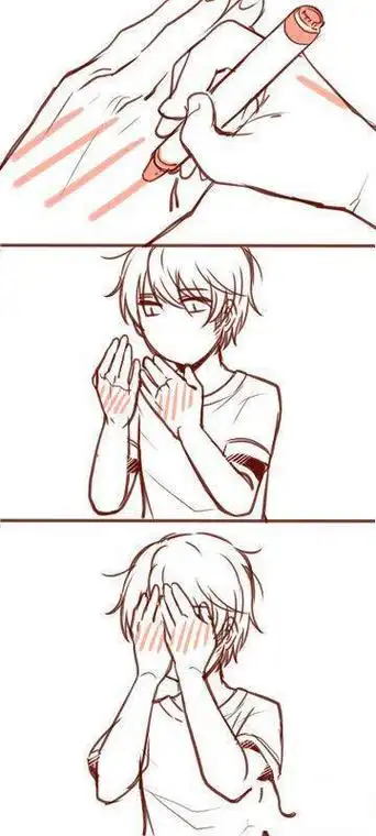 捂脸害羞简笔画 第1页