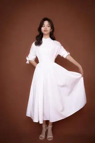 谭松韵晒照,白色连衣裙搭微卷披肩长发,温柔大方有气质