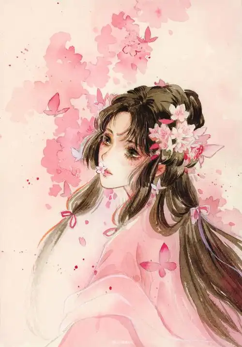 樱花少女-插画古风人物原创作品-触站