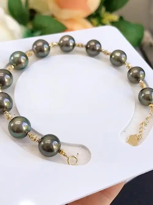 大溪地黑珍珠手链最完美