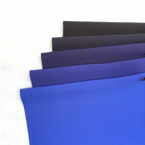 深蓝色藏青色宝蓝色蓝黑色太空棉布料针织弹力夹层空气层面料厚