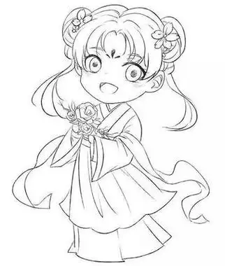 白描线稿简笔画简笔画小人q版古装人物萌图男的搜索结果绘动漫 简笔画