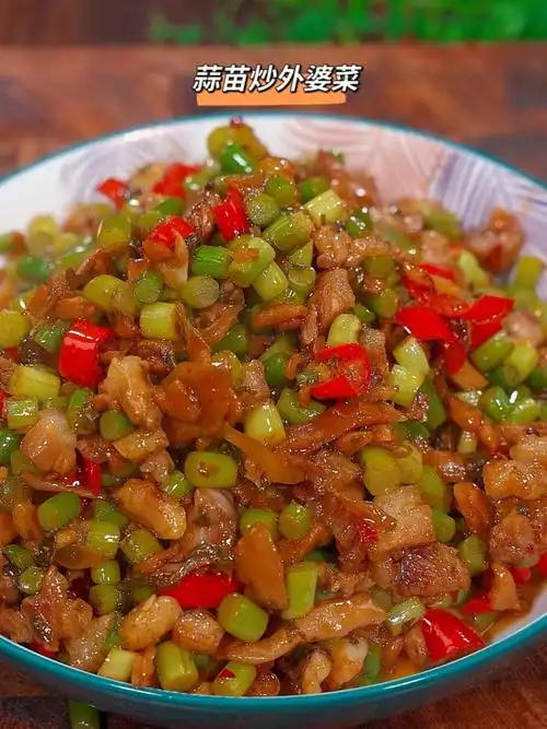 记录100道家常菜不重复,第三道蒜苗炒外婆菜#家常菜  #下饭菜