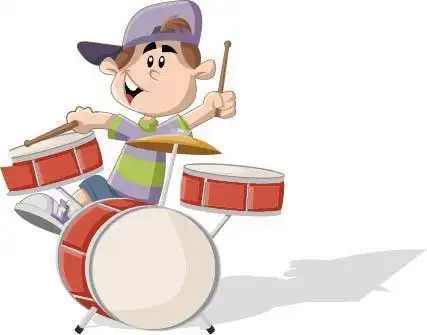 红色卡通架子鼓